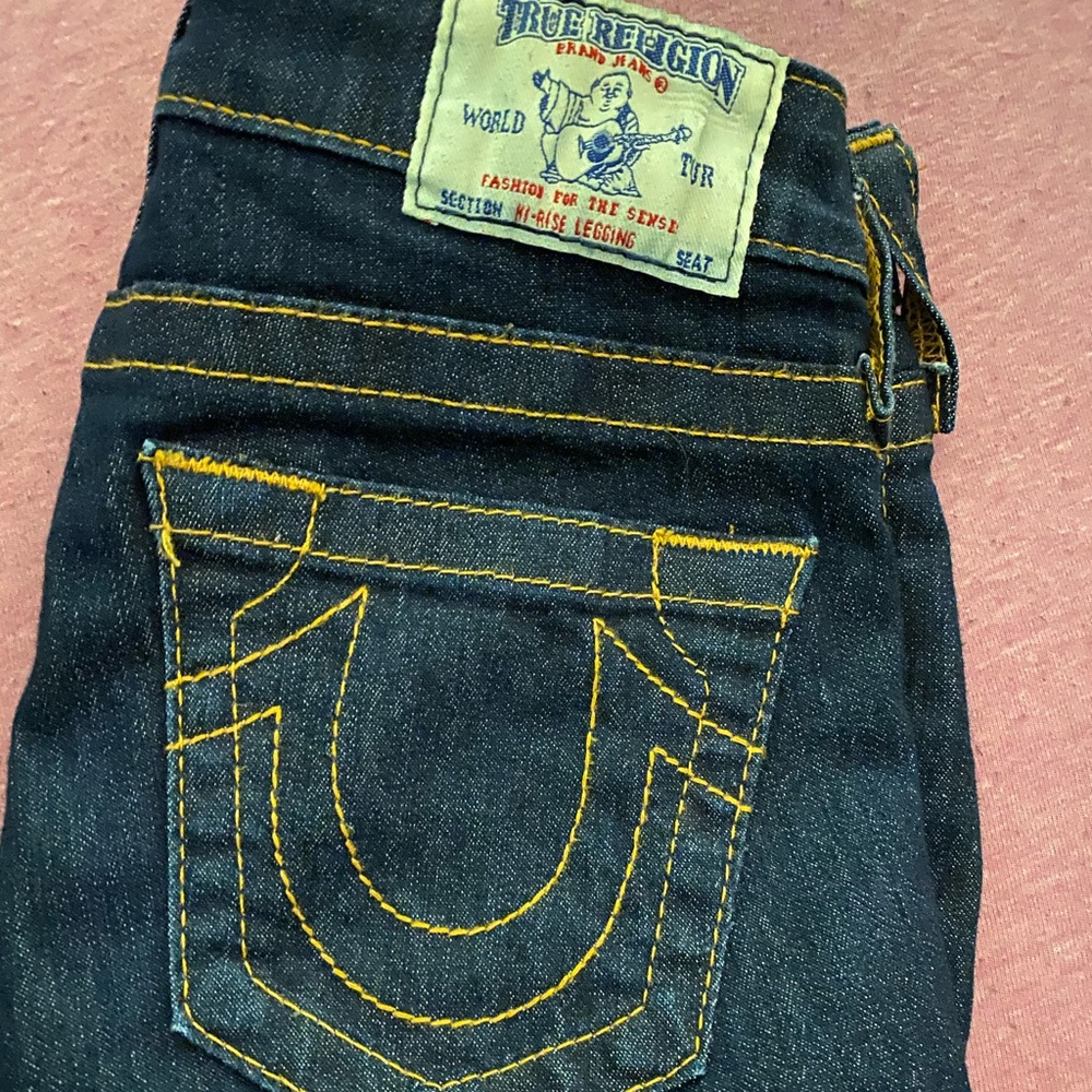 True religion dark wash high rise jegging